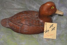 1983 Bluebill Handcrafted Collectible Duck Decoy Dr J.C. Huber No 104 Minn, MN