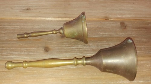 Lotto 2 campane in ottone vintage chiesa stile antico - Foto 4 di 5