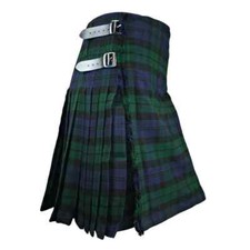Men's 8 Yard Tartan Kilt Scottish Highland Traditional wool leather strap kilt