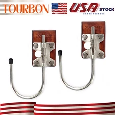 2 Packs Leather Metal Tool Hook Hanger Drill Carry Belt Workshop Holster-TOURBON