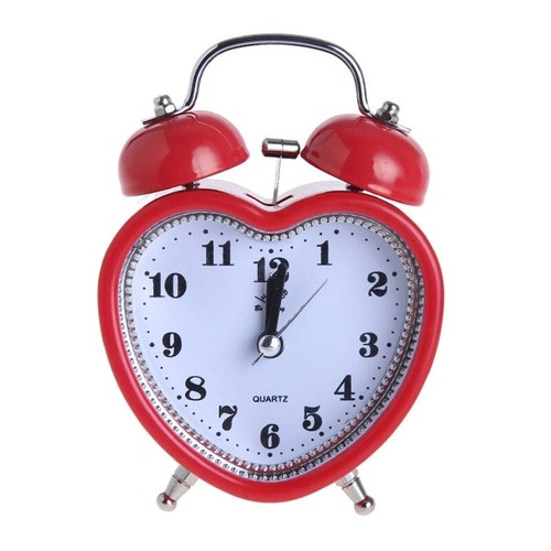 Heart Shaped Alarm Clock for Boys and Girls Ticking Bell Night Light Alarm - Picture 5 of 6