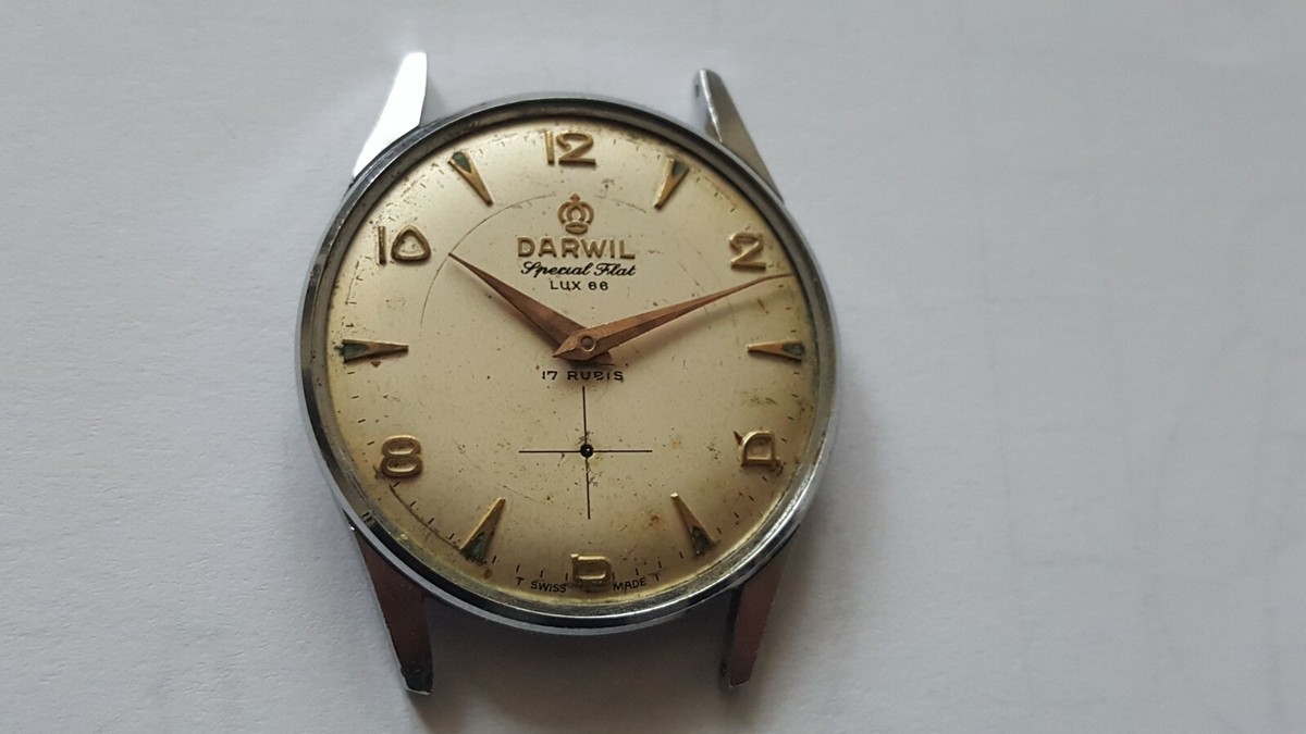 VINTAGE swisss made DARWIL Special flat Luxe 66 watch 17 rubis