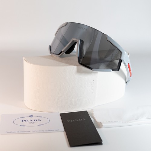 PRADA Linea Rossa PS04WS Gray Unisex Shield Visor Sunglasses New Ships Today - Picture 5 of 5