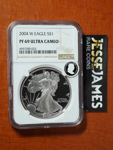 Photo of a 2004-W American Silver Eagle Proof from an eBay listing that sold on Jan 18, 2026