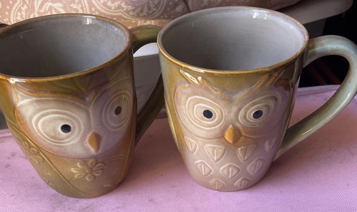 Juego de tazas de café Owl (2) Elite Couture 16 OZ de Gibson Farmhouse