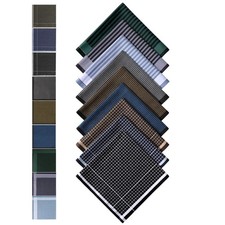 Cotton Mens Handkerchiefs Plaid Handkerchiefs for Men Hankies 9PCS Classic As...