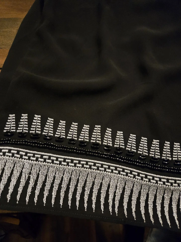 Camisa Top Coldwater Creek Carrera Mujer Semi Transparente Sin Mangas Cuentas Talla XL Foto 2 de 4