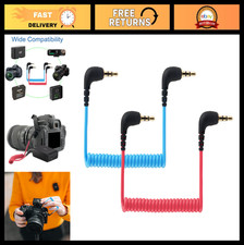 3.5mm TRS Audio Cable for DJI Mic 1 2 3, Rode Wireless GO II, Coiled Dual Patch