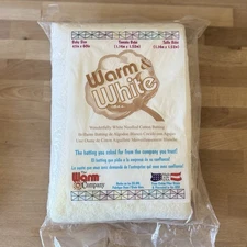 Cotton Batting Baby Size 45in x 60in Warm & White New in Package
