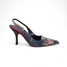 Roberto Cavalli Tapestry Floral Jacquard Slingback Pumps EU 36 US 6 Tariff