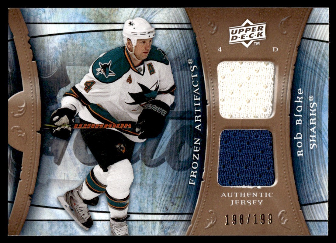 2009-10 Artifacts Frozen Artifacts Rob Blake Jersey 198/199 San Jose Sharks