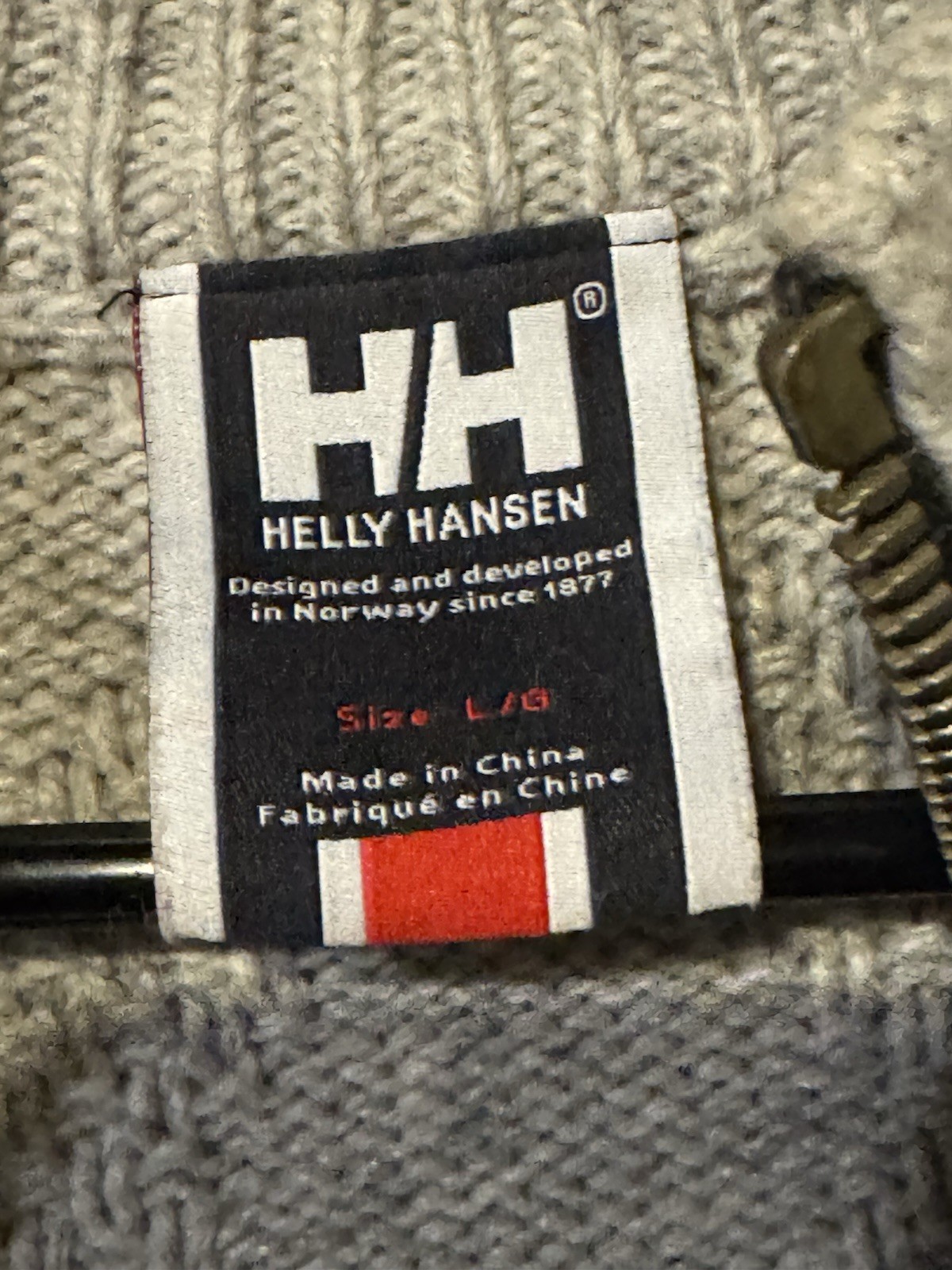 Helly Hansen Large Gray Wool Full Zip Sweater - image 3