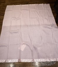 Vtg New Pink JC Penney 82x90 Acrylic Blanket Waffle Weave Foot Warmer Satin Trim