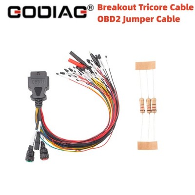 GODIAG Full Protocol OBD2 Jumper Cable Breakout Tricore Cable Diagnostic  Cable