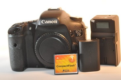 Canon 7D 18.0 MP DSLR camera body ONLY battery charger 1GB card TESTED working
