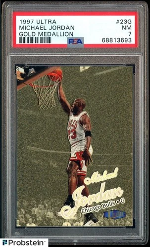 1997-98 Fleer Ultra Gold Medallion #23G Michael Jordan Chicago Bulls HOF PSA 7