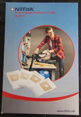 Boite De 4 Sacs pour Aspirateur Nilfisk 107417195 (22l/30l) Neuf
