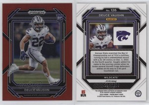 2023 Panini Prizm Draft Picks Red Prizm /299 Deuce Vaughn #126 Rookie RC