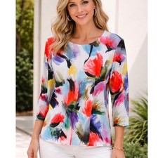 NEW Jess & Jane Peony Medium Floral Print Top...