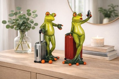 Formano Frosch mit Koffer aus Froschhausen Urlaub Reisen Selfie Deko Auswahl