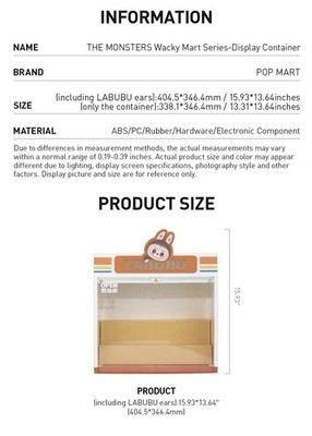 LABUBU POPMART THE MONSTERS Wacky Mart Series Display Container