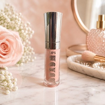 Buxom Bare Escentuals PIXIE Full-On Lip Polish Shimmer Pink Plumping Gloss .07oz