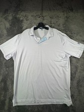 Peter Millar Crown Crafted Polo Mens XL Blue White Stripe Golf Performance