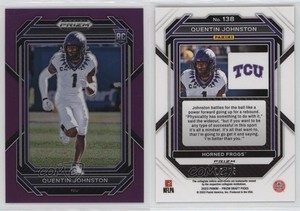 2023 Panini Prizm Draft Picks Purple Prizm /75 Quentin Johnston #138 Rookie RC