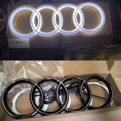 1pcsLED Car Dynamic Streamer Badge Light Front Grille Emblem for Audi Q7 Q8 S3 A