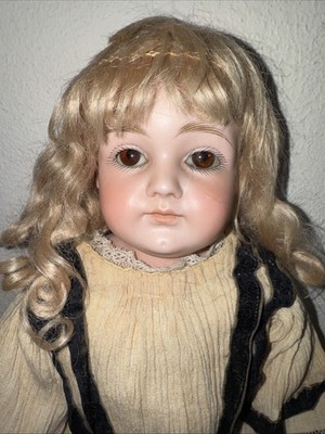 Antique 20  Closed Mouth Kestner German Bisque Head Doll Leather Body