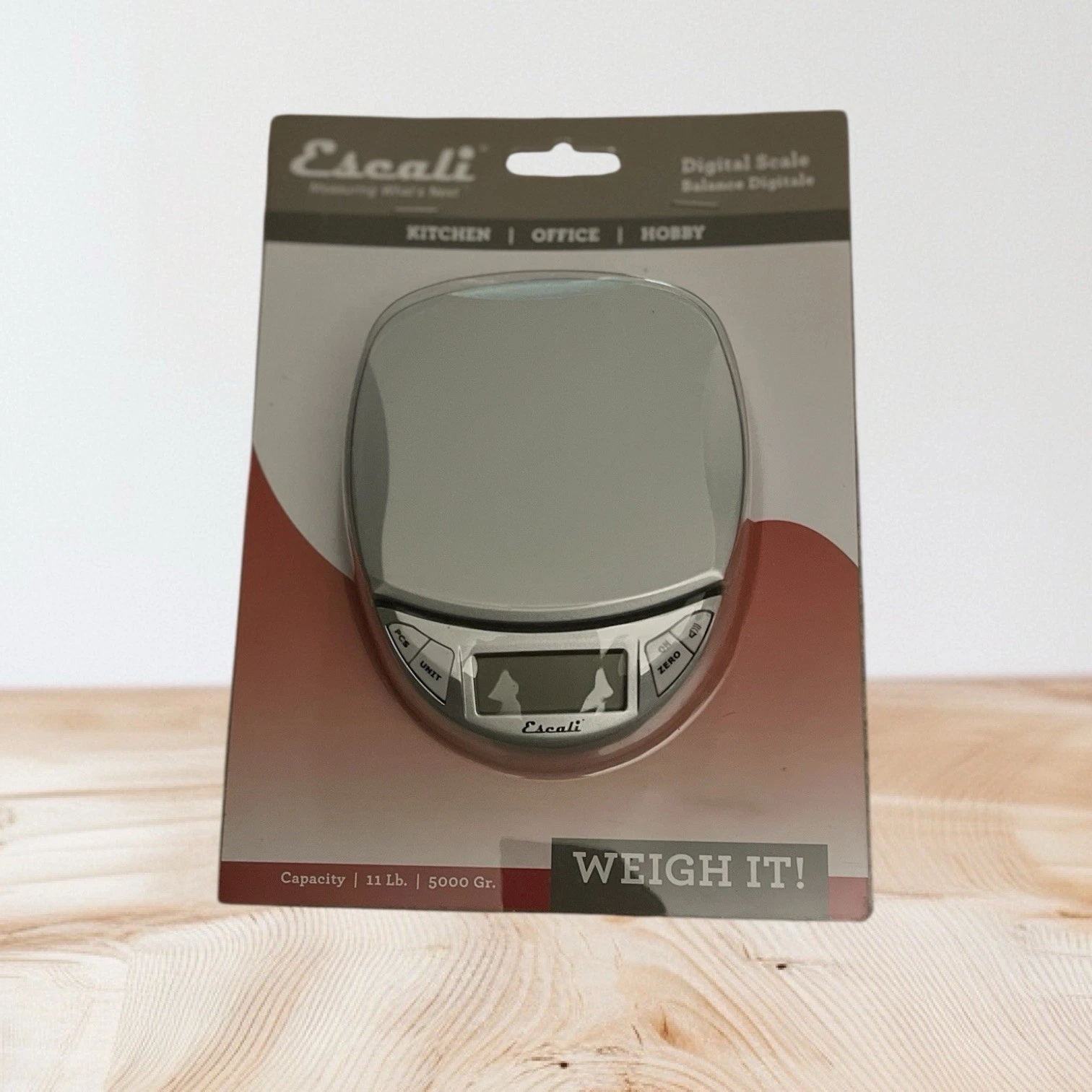 Escali N115S Pico Digital Scale, 11lb Capacity, Silver/Grey