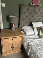 Bedside Cabinets Pair Wooden, Natural