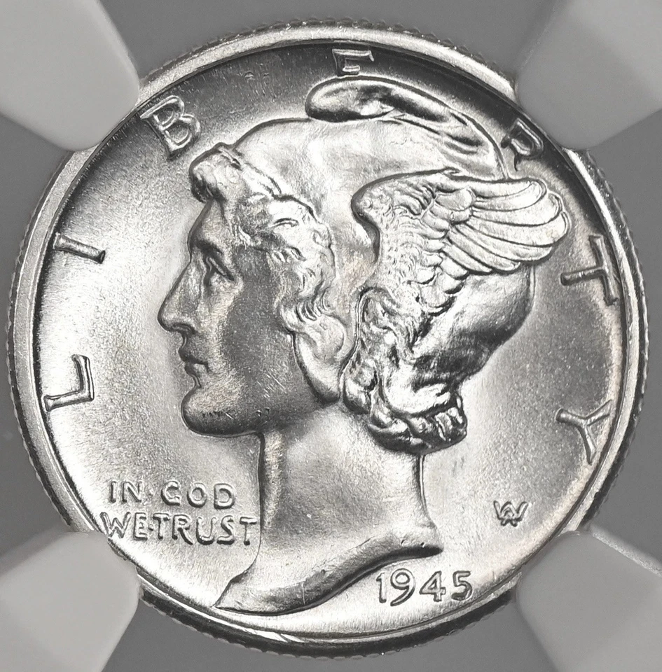 1945-D 10C MERCURY SILVER DIME "DENVER MINT" NGC MS67 #8345184-125 - Image 2 of 4