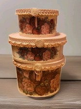 3 Vintage Decorative Hat Boxes By Glynda Turley. Middle Box Has Damage See Pics