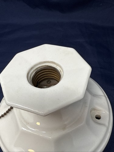 ART DECO P&S White ALABAX Porcelain Ceiling Light Fixture Flush mount NICE!!! - Picture 6 of 17