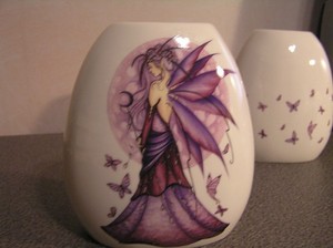 Fairy and Butterfly Lavender Moon Vase by Jessica Galbraith 2008