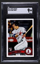 🟥🟦⚾️Mike Trout⚾️🟦🟥 2011 Topps Update Rookie RC SGC 9 MINT Angels