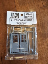 Tichy Train Group #2041 6 Lite Door /Frame O Scale 2 Sets
