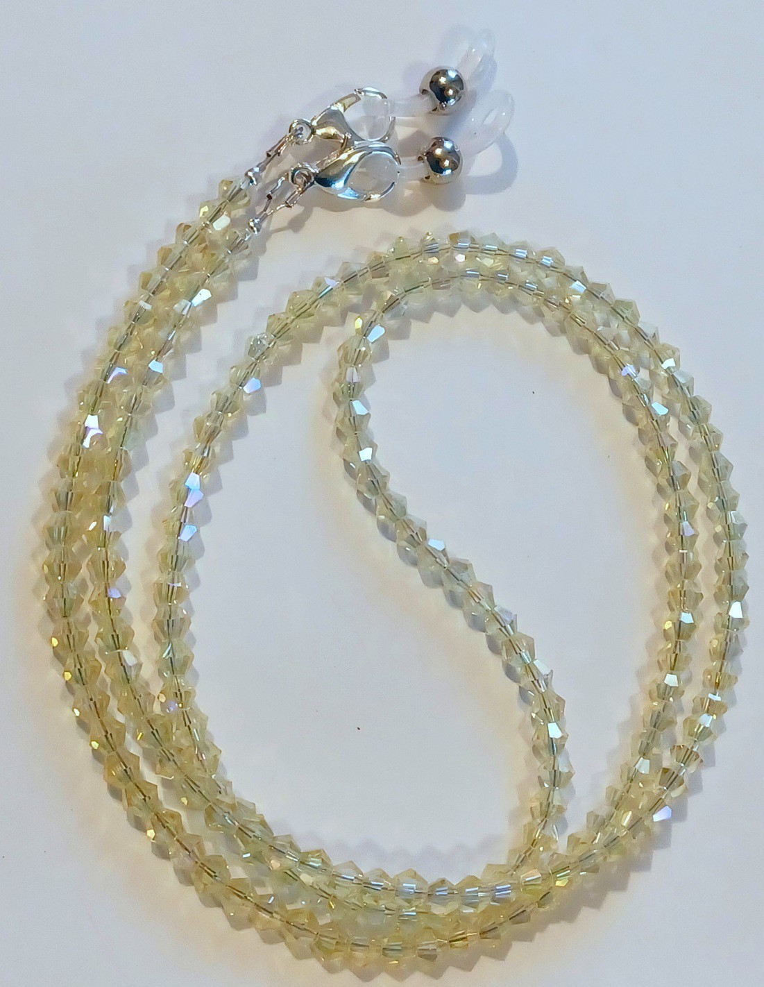 EYEGLASS CHAIN 27" LEMON YELLOW Beaded Holder Strap Reading Glasses iCandy CLIP
