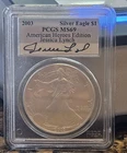 2003 SILVER EAGLE $1 PCGS MS69 AMERICAN HEROES EDITION JESSICA LYNCH COIN