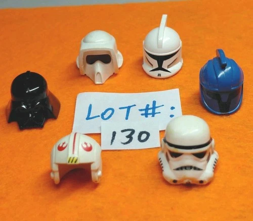 Lego Star Wars HELMET Lot of 6: Clone Trooper Mandalorian - Minifigures Lot# 130