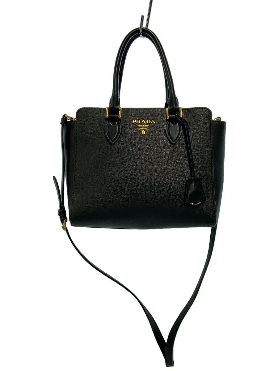 PRADA 1BA113 Saffiano Black Solid Handbag Used | eBay