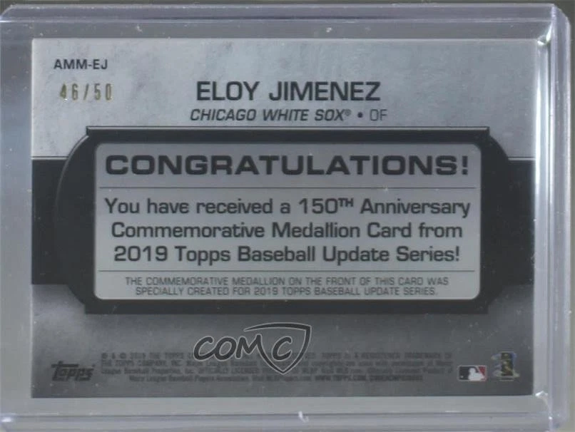 2019 Topps Update Gold /50 Eloy Jimenez #AMM-EJ Rookie RC - Image 2 of 2