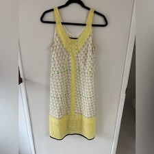 Marc By Marc Jacobs Yellow and Cream Patterned Midi Dress