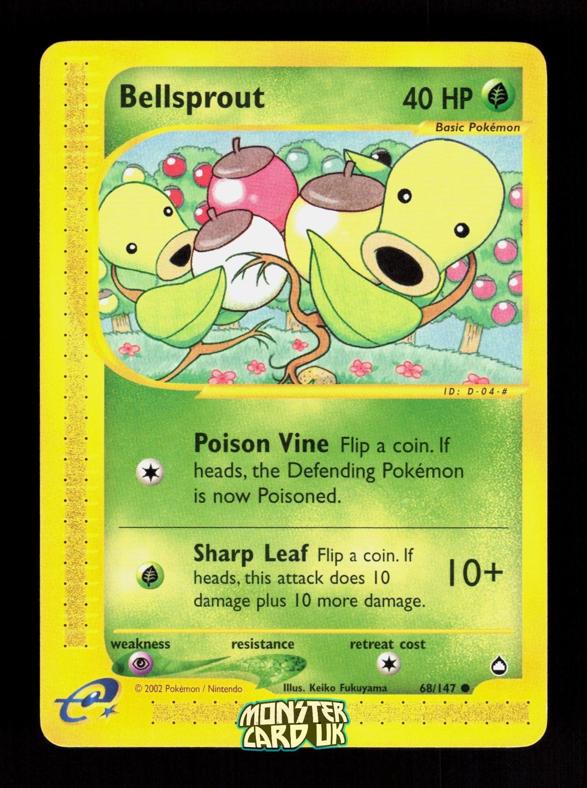 Pokemon Bellsprout 68/147 Aquapolis NM