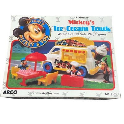 Disney Mickey s Ice Cream Truck Playset ARCO No 6107 Vintage 1987 Htf Rare Toy