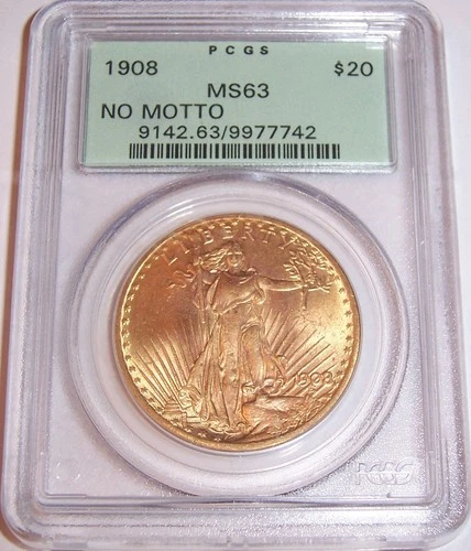 1908 NM $20 Philadelphia Choice St Gaudens Double Eagle PCGS MS63!!! OGH!