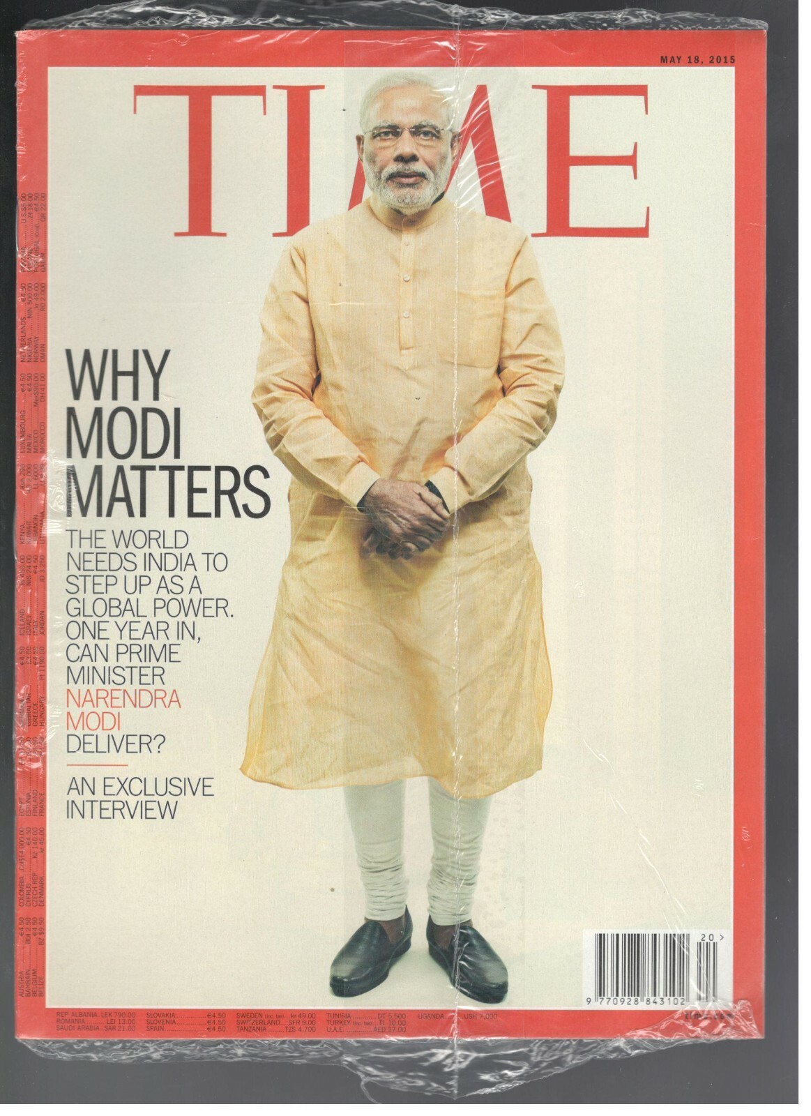 TIME Magazine May 18, 2015 Indian Prime Minister Narendra Modi New Sealed