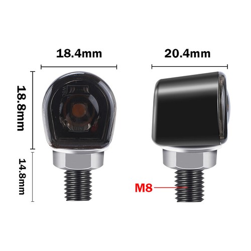 2X Señales de giro LED para motocicleta Luz intermitente ámbar Mini Lámpara universal - Imagen 6 de 8