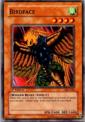 Yugioh Birdface PGD-005 Common 1st Edition Pharaonic Guardian Free Shipping!